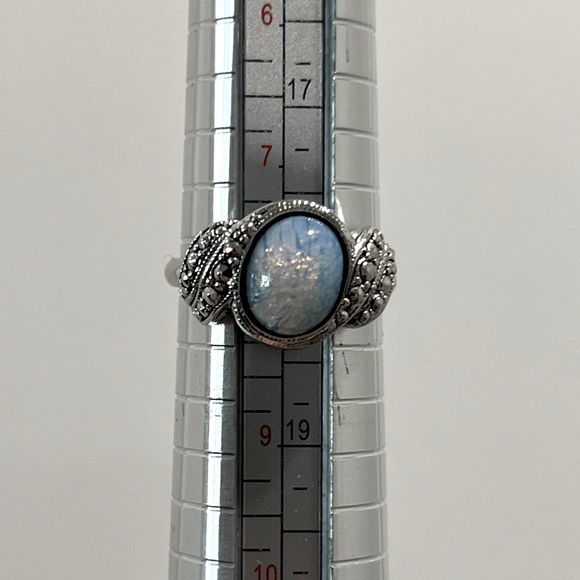 Avon Jewelry - Vintage Avon Blue Iridescent and Silver Tone Ring